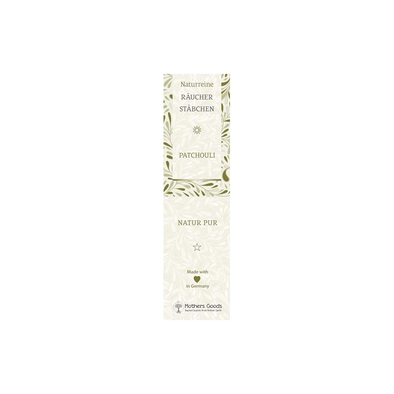 100% Natural Patchouli Incense Sticks, Pure Natural, 10 Sticks, Made