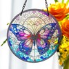 H&D HYALINE & DORA 6.3 '' Butterfly Stained Glass Window