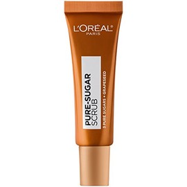 L'Oreal Paris Skincare - Exfoliante labial de azúcar puro con semilla de uva para suavizar y brillar, exfoliante de azúcar de tamaño de viaje para car