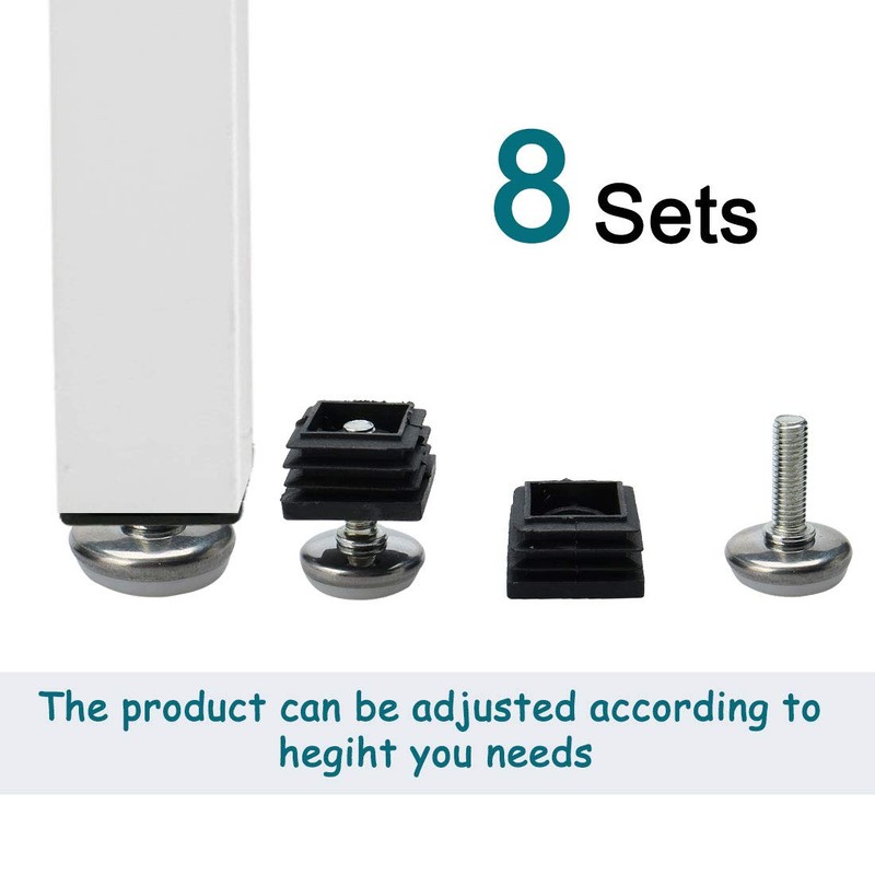 sourcingmap M8 Leveling Feet 30 x 30mm Square Insert Adjustable