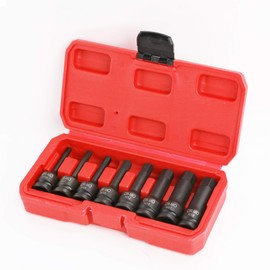1/2" Drive Impact Socket Hex Bits | 8pc Metric Set Long Air Allen Driver
