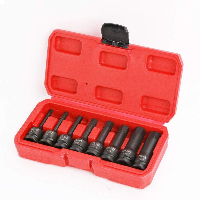 1/2" Drive Impact Socket Hex Bits | 8pc Metric Set