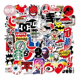 Sticker Set, 100 Pieces, Waterproof, Brand Stickers, Suitable for Suitcases, Cars, Motorcycles, Helmets, Skateboarding, Guitars, Others (100D)
