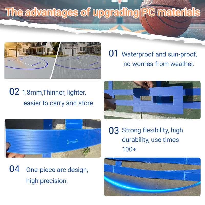 Basketball Court Stencil Kit for Concrete,Basketball Court Marking Kit