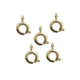 SEWACC 20pcs Golden Alloy Spring Ring Clasps for DIY Jewelry Making Durable Jewelry Accessory for Necklaces and Bracelets for Crafting Unique Charms and Cosplay
