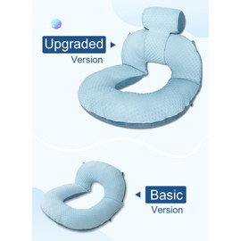 INSEN Reading Pillow, Back Pillow for Sitting in Bed and Couch, Gaming Pillow for Adults, Sit Up Support for Bed (Upgrade-Dot Velvet-Blue)