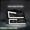 LQI LED DRL Headlights Assembly Compatible with Silverado/Avalanche 2003-2007 (Fit