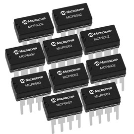 MICROCHIP MCP6002-I/P IC, OP-AMP, 1MHZ, 0.6V/ us, DIP-8 (10 pieces)