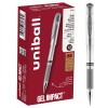uni-ball uniball Impact Gel Pen, Stick, Medium 1 Mm, Silver