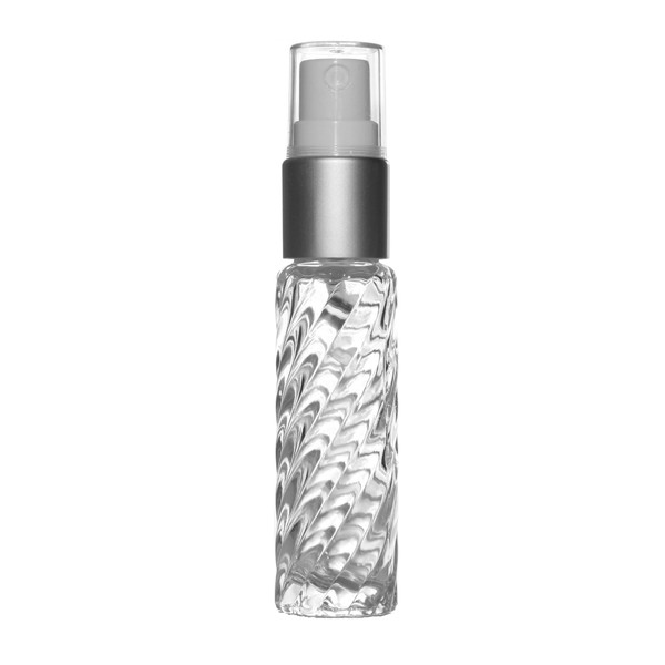 Riverrun Perfume/Cologne Atomizer Glass Bottle Fine Mist Sprayer Matte Silver 10ml .33 oz (Set of 6)