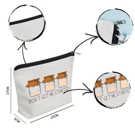 WZJHCL Sourdough Starter Makeup Pouch Homesteading Gift Sourdough Gift For Baker Homemaking Cosmetic Bag Don't Get me Started (Started)