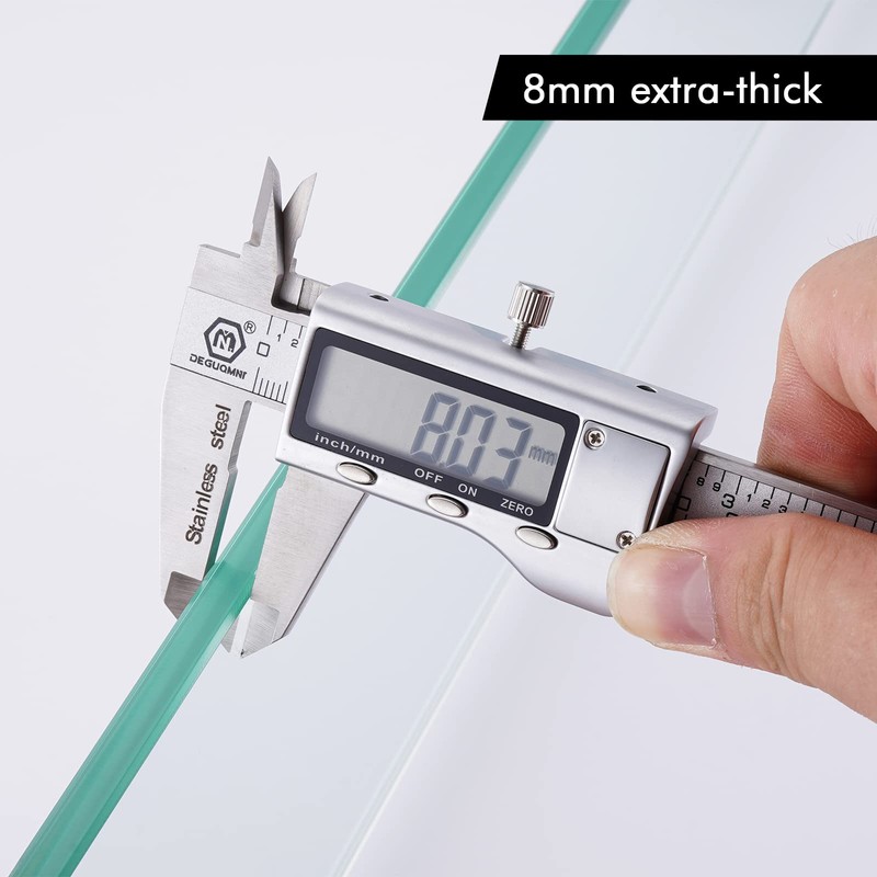 KES Glass Shelf for Bathroom, Floating Glass for Wall Shelves