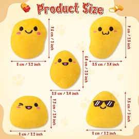 L1rabe Nuggets Catnip Stuffed Toys - National Pet Day 5 Funny Yellow Fried Chicken Nuggets Indoor Cat Interactive Supplies, Kitten Chew Bite Kick Toys Cat Lovers Gift, Catmint Birthday Gift for Kitten