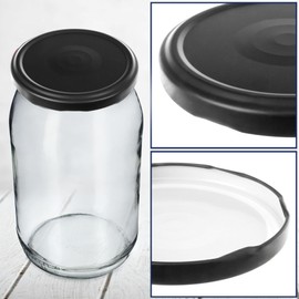 KADAX Screw Lids fi82mm Twist Off Lids Set Metal Replacement Lids for Mason Jars, 6 Locking Teeth Lids for Jars and Mason Jars (Matte Black, 10 Pack)