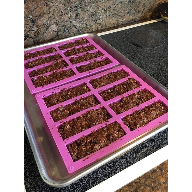 ROTDAM Large Rectangle Silicone Mold 2 PCS 8-Cavity Granola Bar