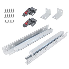 homdiy 1 Pair 21 Inch Undermount Soft Close Drawer Slides, Bottom Mount Full Extension Concealed Rails Track with 3D Adjustable Locking Device and Rear Mounting Brackets,100 LB Capacity