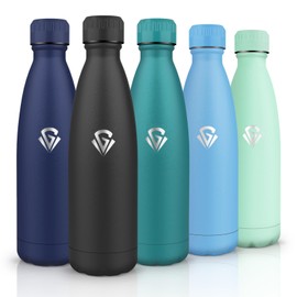 HoneyHolly Stainless Steel Water Bottle, 500 ml, BPA-Free, Thermos Flask, 18/8 Stainless Steel, Children's Water Bottle, Double-Walled Vacuum Insulated, Thermos Flask for School, Outdoor, Camping,