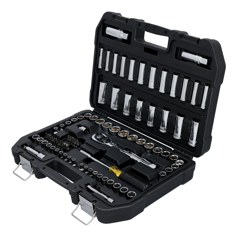 DEWALT Mechanics Tool Set, 1/4 Inch Drive, SAE/Metric Set, 84