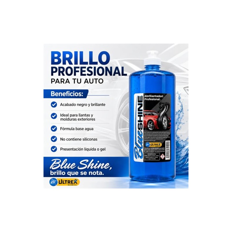 Blue Shine Protector Abrillantador Gel Almorol para Llantas Brillo Intenso
