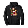 Cute Christmas Giraffes in Santa Elf and Reindeer Costumes Pullover