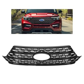 HECASA Grille Overlay Compatible with 2020-2024 Ford Explorer for Base and XLT Black Front Bumper Grill Covers Plastic (ABS)