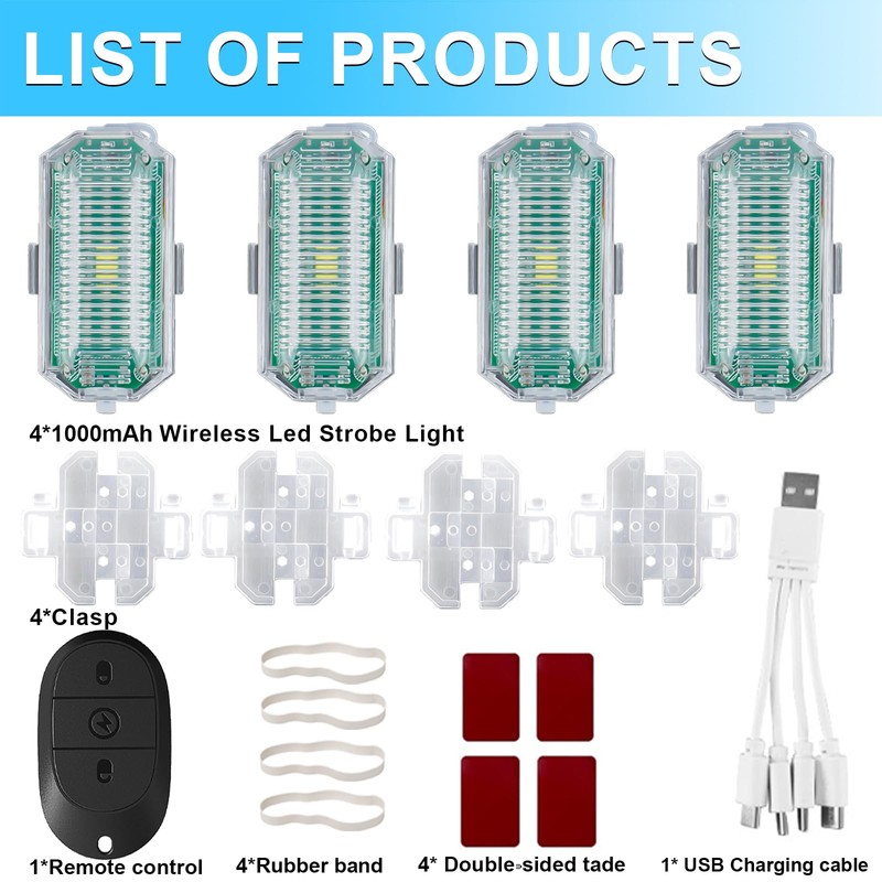 LIGBT 1000mAh Wireless Led Strobe Light with Remote Control Led
