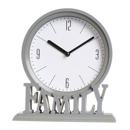 Baoblaze Table Clocks Shelf Family Decorative Non Ticking Easy to Read Fireplace Mantel Clocks Desk Clock for Bathroom Farmhouse Office Hallway Loft, Gray