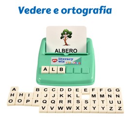 BOHS Italian Literacy Wiz Game - Interactive Educational Toy to Improve Spelling and Vocabulary, Developing Fine Motor Skills and Hand-Eye Coordination - Ideal for Children