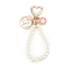 Tranbath Keyring with Pearl Pendant, Perfect as a Personal Gift for Women, Birthday Gift for Mum, Silver6, S