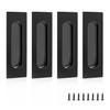 yuntop Black Sliding Closet Door Handles Recessed Finger Flush Pulls