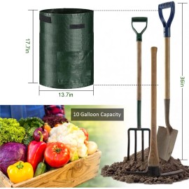 JJGoo Potato Grow Bags, 4 Pack 10 Gallon with Flap and Handles 4 Green, Green