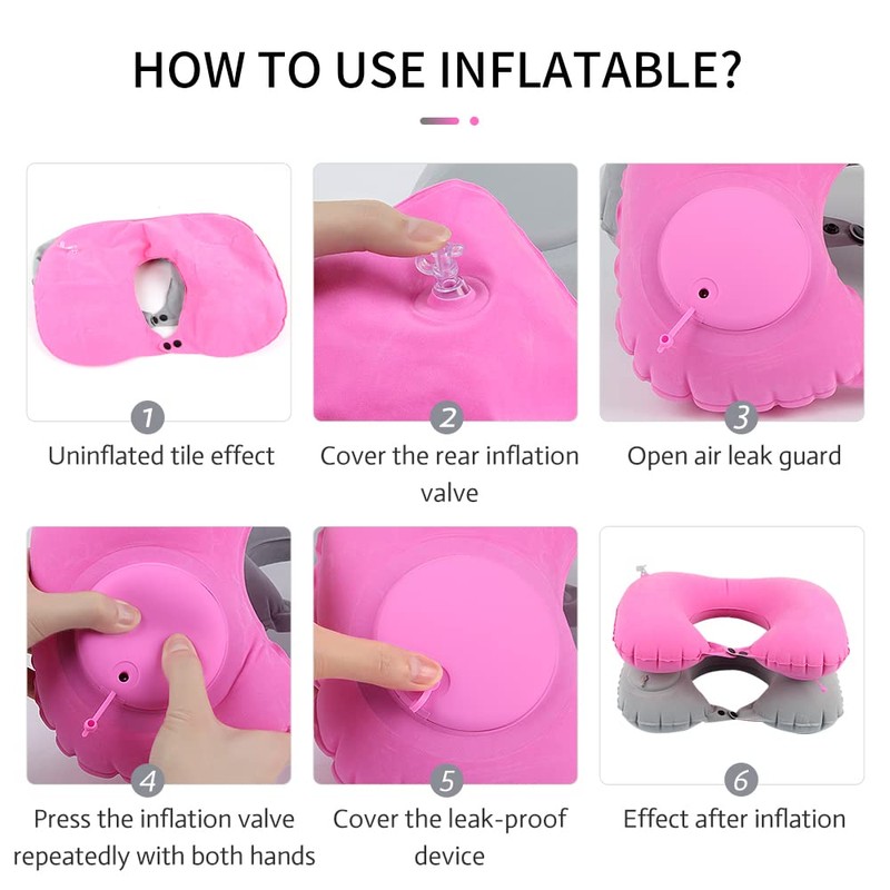 XiXiRan Inflatable Travel Pillow, Portable Comfortable Neck Pillow, Quick Inflation,