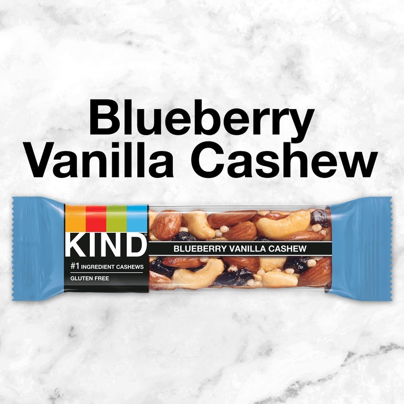 KIND Bars, Blueberry Vanilla & Cashew, Gluten Free, Low Sugar,