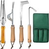Gardening Manual Weeder Tool Set, 4 Pcs Stainless Steel Crack
