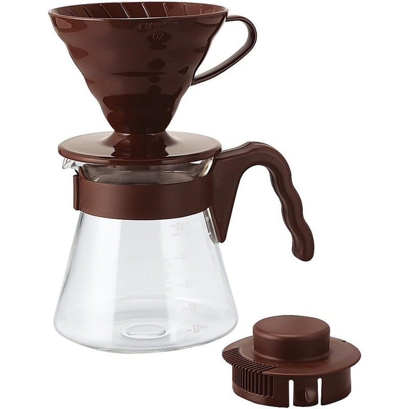 Hario V60 Pour Over Coffee Starter Set, Size 02, Brown