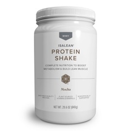 IsaLean Protein Shake - Complete Superfood Meal Replacement for Maintaining Healthy Weight and Lean Muscle Growth with 24 Vitamins and Minerals - 29.6 oz - 14 Meal Canister (Mocha) - Canister