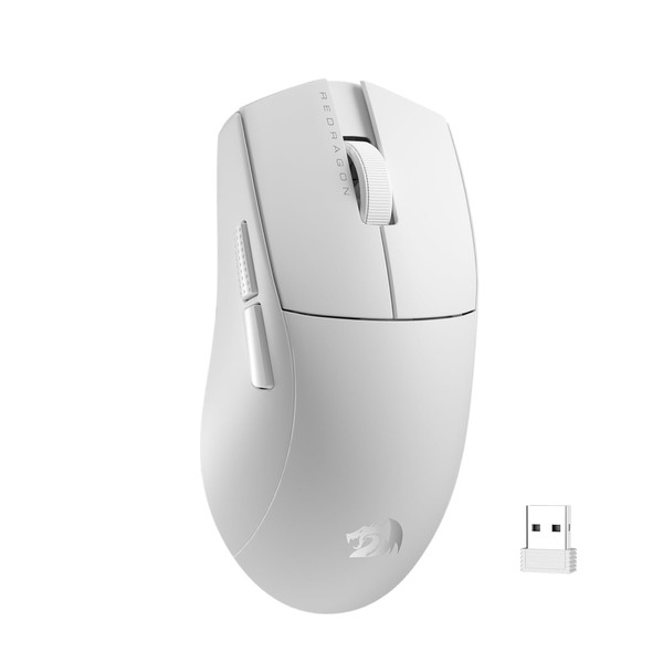 Redragon M916W Elite Gaming Mouse, 2.4GHz/Wired, White