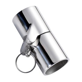 MerciL Marine Pipe Connector, 316 Stainless Steel Folding Swivel Coupling Tube Pipe Connector Pipe Joint, Railing Pipe Connect for Sailing Anchoring (7/8in(22mm)), Silver