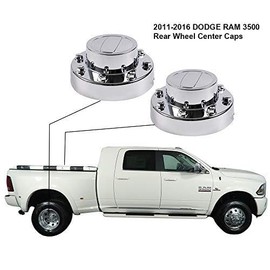 CNNELL Wheel Center Caps Compatible with 2011-2016 Dodge Ram 3500 1-TON Dually Alcoa Alloy Hub Caps 2Pcs Rear Chrome