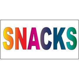 Snacks Rainbow Food Bar Restaurant Food Truck Decal Sticker Retail Store Sign 4.5 X 12 Inches