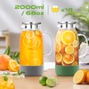 Glass Pitcher with Lid, ZBUFAN 68oz/2 Liter Glass Water Pitcher