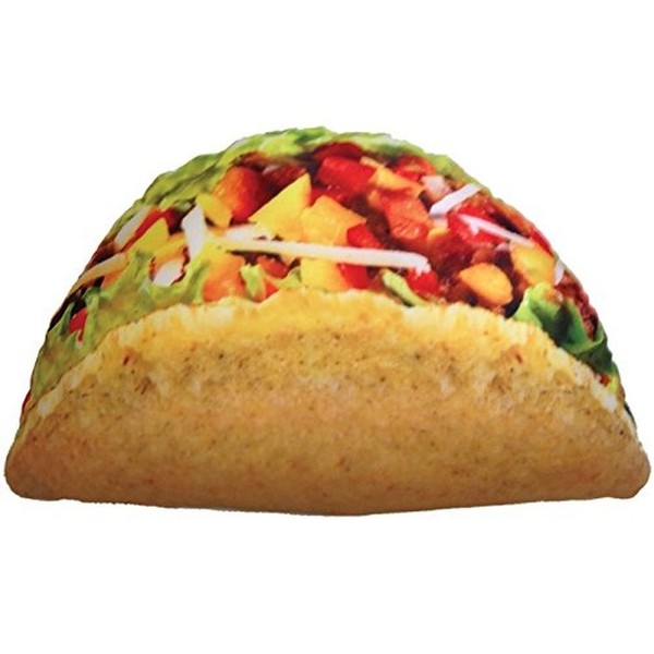 iscream Snack Shack Photoreal Taco Shaped 18" x 10" Microbead Accent Pillow