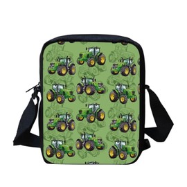 Binienty Portable Crossbody Bag for Kid Boys Girls, Cartoon Tractor Bag Durable Messenger Pouch Lightweight Cell Phone Handbag