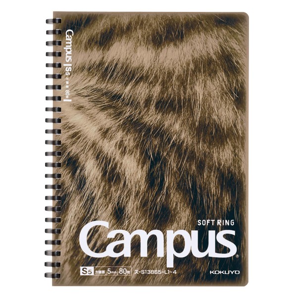 Kokuyo S138S5-L1-4 Campus Paw Soft Ring Notebook, A5, 0.2 inch