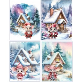 Shabby Chic 8 Christmas Shabby Chic Mouse Mice blank glossyChristma