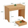 40 Inch Fluted Desk with 2 Drawers, Modern Wooden Desk