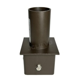 JCLievo Tenon Adapter for 4 inch Square Poles,Inner Fit,2-3/8 inch Pole Top Mount for Slip Fitter Mount,Bronze Light Pole Brackets,Steel Single Vertical Bracket Adapter
