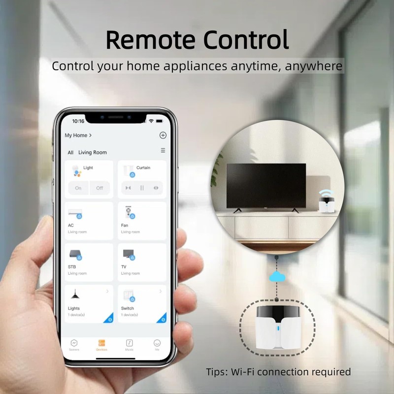 BroadLink RM5plus Smart Infrared Remote, All-in-One Universal Control Hub with