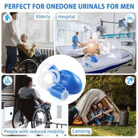 ONEDONE ONEDONE Urinals for Men - Portable Urinal for Men Spill Proof Nighttime Men's Urinal Bottle Male Pee Bottle Urine Bottle 68 OZ for Hospital Home Camping Car Travel 45" Long Hose with Lid (Blue)