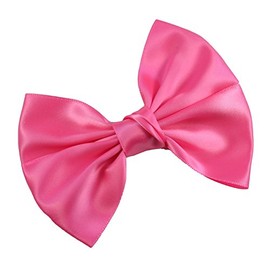 Satin Hair Bow By Funny Girl Designs - 4.5 Inch (HOT PINK)